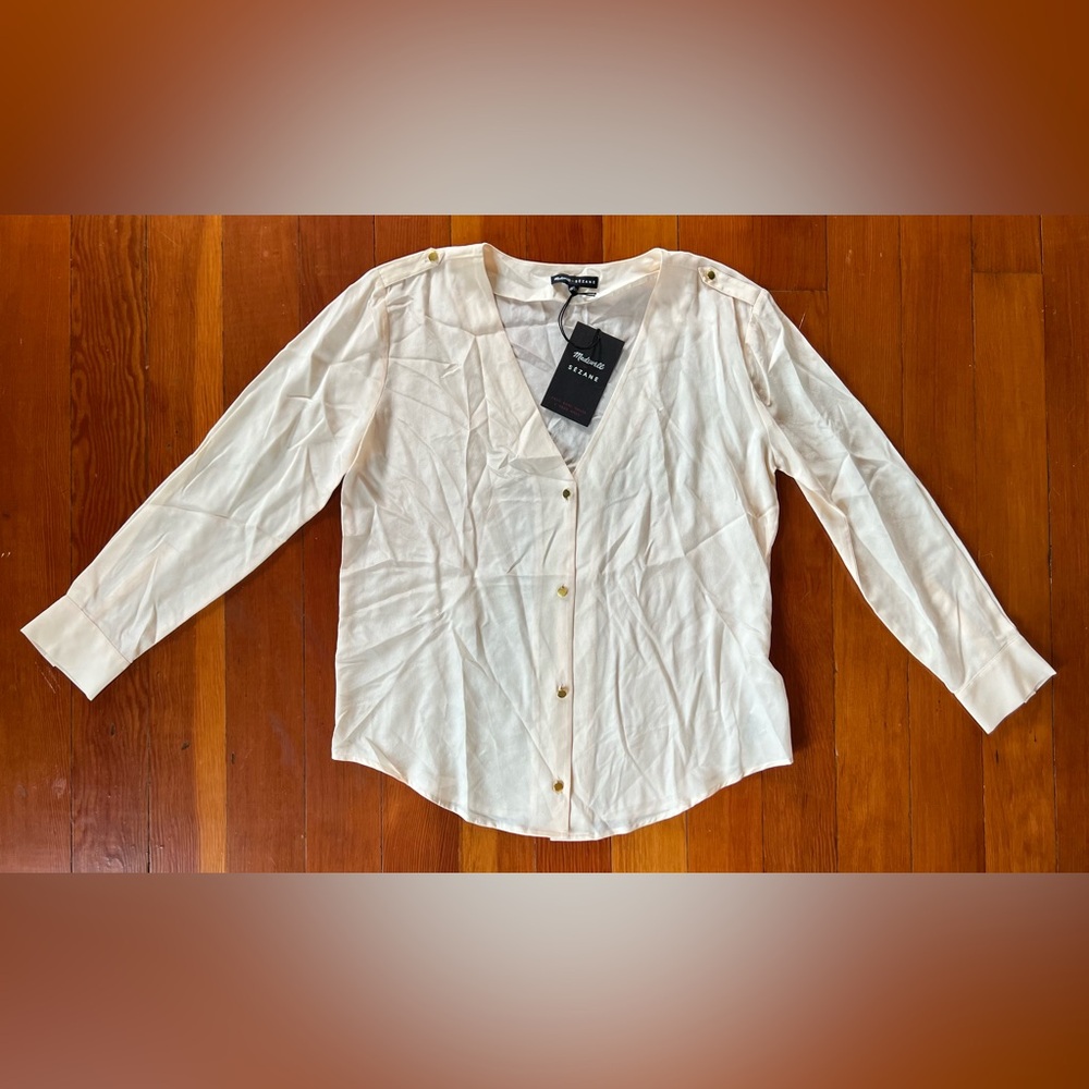NWT Madewell x Sézane Chic Pinky Cream Blouse - Medium